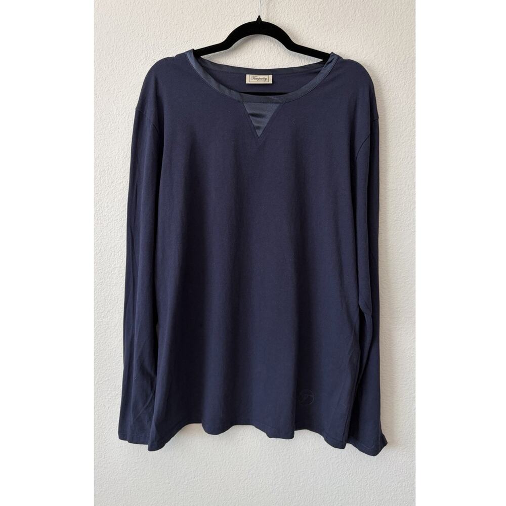 Temperley London Women’s Navy Blue 100% Cotton Long Sleeve Round Neck T-Shirt L